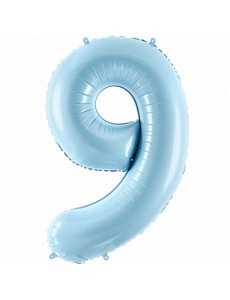 Balão Número 9 Azul Claro